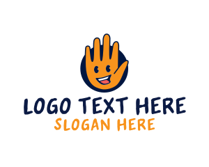 Home Cleaning - Happy Clean Hand logo design