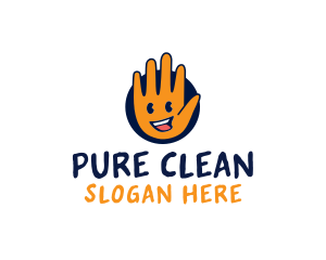 Happy Clean Hand logo design