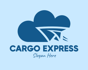 Carrier - Blue Airplane Cloud logo design