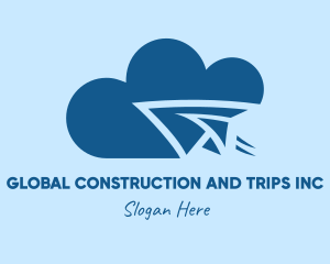 Travel - Blue Airplane Cloud logo design