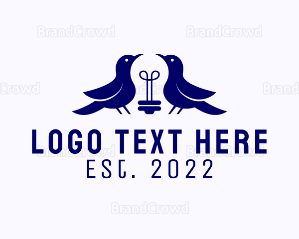 Blue Bird Light Bulb Logo