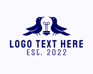 Veterinary - Blue Bird Light Bulb logo design