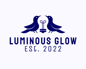 Illuminated - Blue Bird Light Bulb logo design
