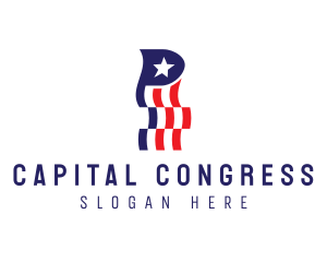 Congress - US Banner Letter P logo design