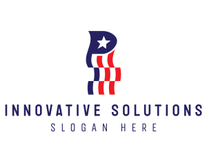Election - US Banner Letter P logo design