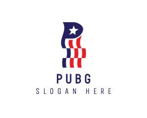 Country - US Banner Letter P logo design