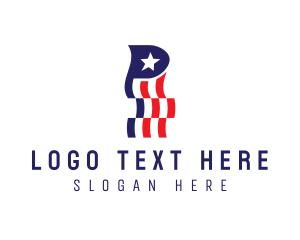Democrat - US Banner Letter P logo design