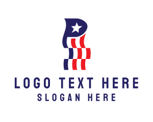 Republican - US Banner Letter P logo design