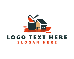 Roller - House Paint Renovation logo design