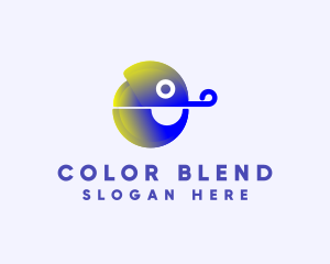 Gradient Chameleon Reptile logo design