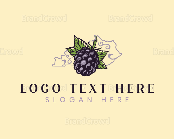 Fruit Blackberry Kentucky Logo