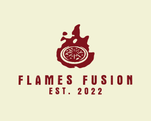 Flaming Hot Pizza logo design