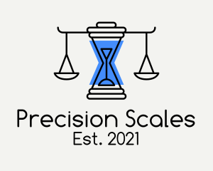 Justice Scale Hourglass logo design