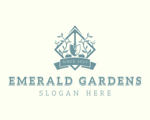 Garden Shovel Planting logo design