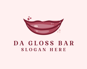 Maroon Lip Gloss logo design