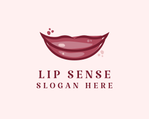 Maroon Lip Gloss logo design