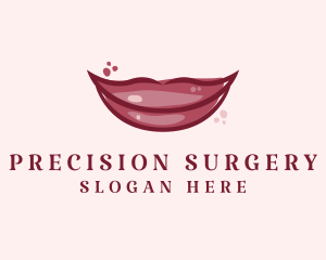 Maroon Lip Gloss logo design