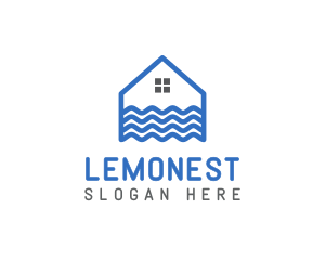 Land - Wave House Real Estate logo design