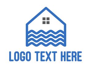 Rent - Blue Wave House logo design