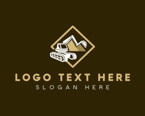 Quarry - Backhoe Excavation Machine logo design