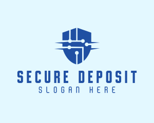 Technology Security Shield logo design