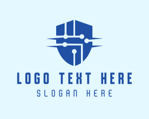 Technology Security Shield logo design