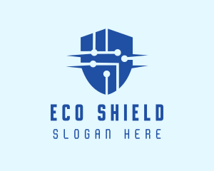 Technology Security Shield logo design