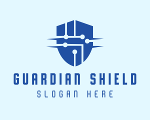 Technology Security Shield logo design