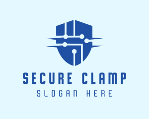 Technology Security Shield logo design