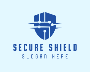 Technology Security Shield logo design