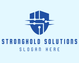 Technology Security Shield logo design