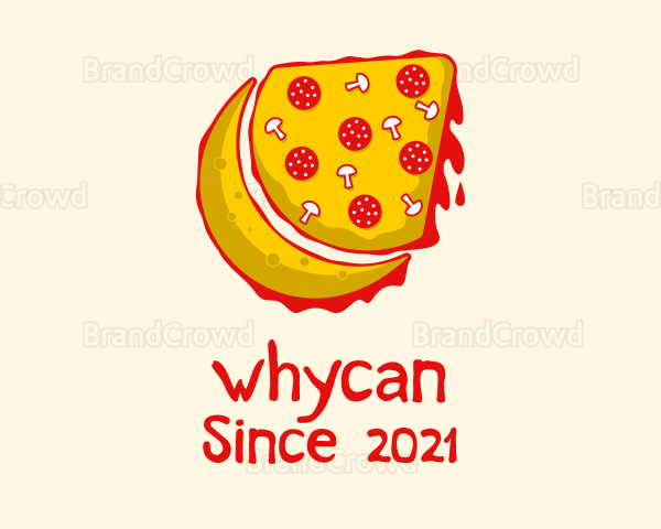 Moon Pizza Slice Logo