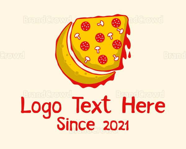 Moon Pizza Slice Logo