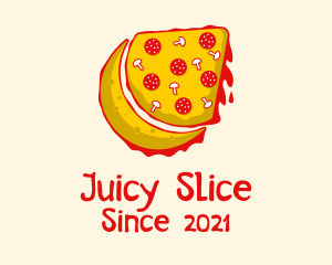 Moon Pizza Slice logo design