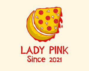 Food - Moon Pizza Slice logo design
