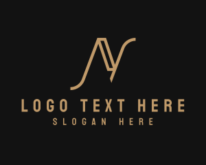 Monoline - Gold Asset Management Letter N logo design