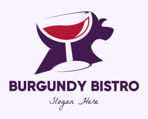 Burgundy - Dog Cocktail Glass logo design