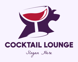 Dog Cocktail Glass logo design