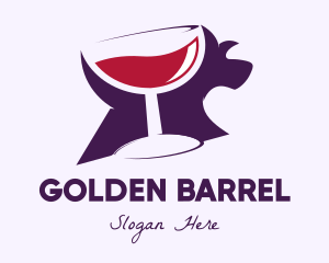 Dog Cocktail Glass logo design