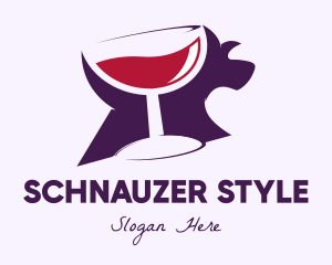 Schnauzer - Dog Cocktail Glass logo design