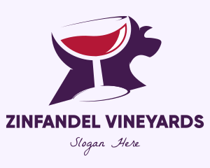 Zinfandel - Dog Cocktail Glass logo design