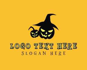 Halloween Party - Creepy Pumpkin Halloween logo design