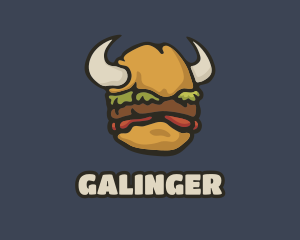 Bun - Viking Burger Horns logo design