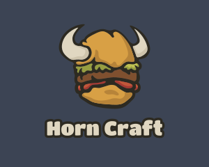 Viking Burger Horns logo design