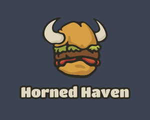 Viking Burger Horns logo design