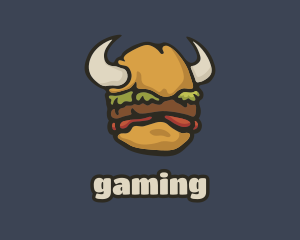 Hamburger - Viking Burger Horns logo design