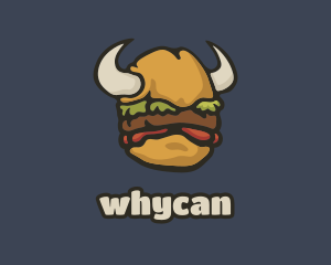 Food Stand - Viking Burger Horns logo design