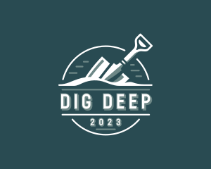 Shovel Digging Landscaper logo design