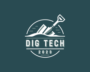 Shovel Digging Landscaper logo design