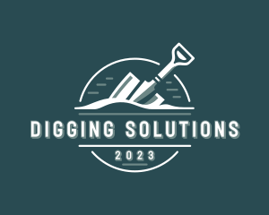 Shovel Digging Landscaper logo design